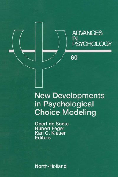 Produktbild: New Developments in Psychological Choice Modeling