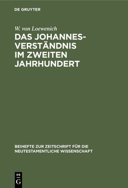 Produktbild: Das Johannes-Verst&auml;ndnis im zweiten Jahrhundert