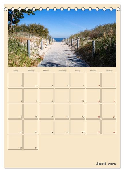 Produktbild: Usedom Ostsee - Terminplaner (Tischkalender 2026 DIN A5 hoch), CALVENDO Monatskalender