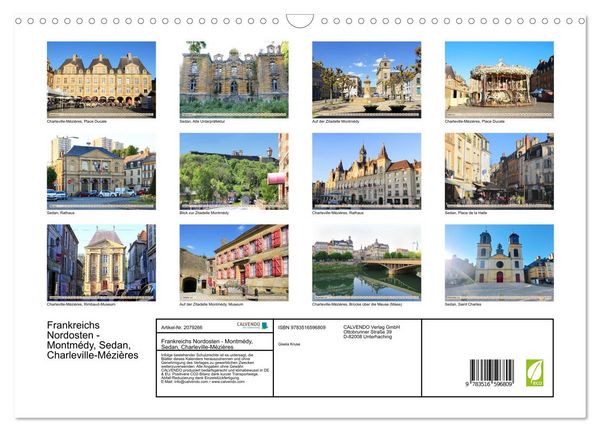 Produktbild: Frankreichs Nordosten - Montm&eacute;dy, Sedan, Charleville-M&eacute;zi&egrave;res (Wandkalender 2026 DIN A3 quer), CALVENDO Monatskalender