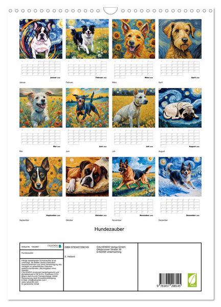 Produktbild: Hundezauber (Wandkalender 2026 DIN A3 hoch), CALVENDO Monatskalender