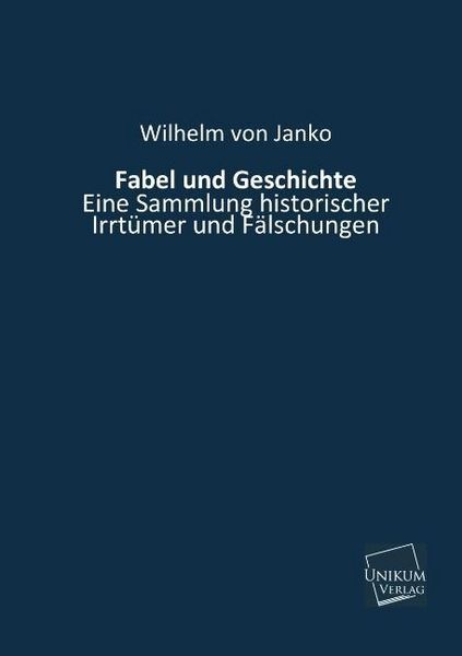 Produktbild: Janko, W: Fabel und Geschichte