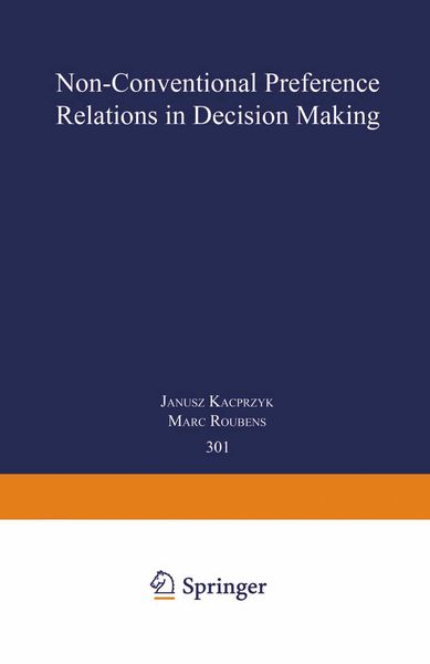 Produktbild: Non-Conventional Preference Relations in Decision Making