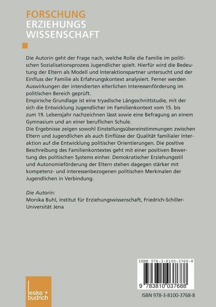 Produktbild: Jugend, Familie, Politik
