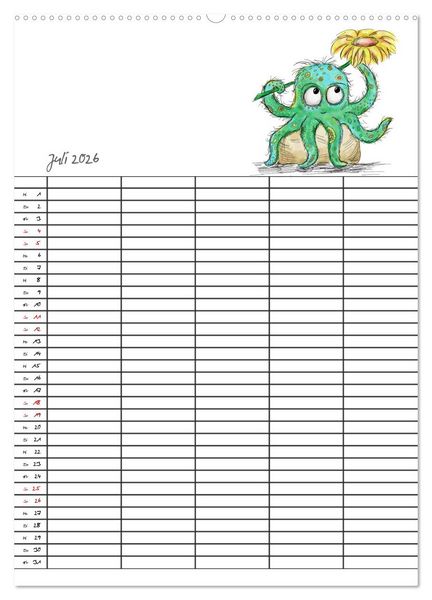 Produktbild: Bunte Freunde (hochwertiger Premium Wandkalender 2026 DIN A2 hoch), Kunstdruck in Hochglanz