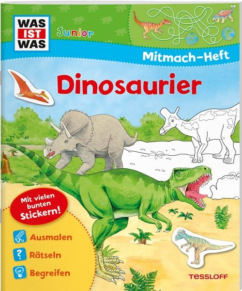 Produktbild: WAS IST WAS Junior Mitmach-Heft Dinosaurier