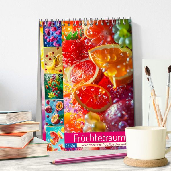 Produktbild: Fr&uuml;chtetraum - Jeden Monat eine fruchtige &Uuml;berraschung (Tischkalender 2026 DIN A5 hoch), CALVENDO Monatskalender