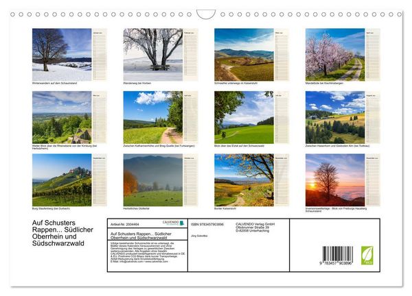Produktbild: Auf Schusters Rappen... S&uuml;dlicher Oberrhein und S&uuml;dschwarzwald (Wandkalender 2026 DIN A3 quer), CALVENDO Monatskalender