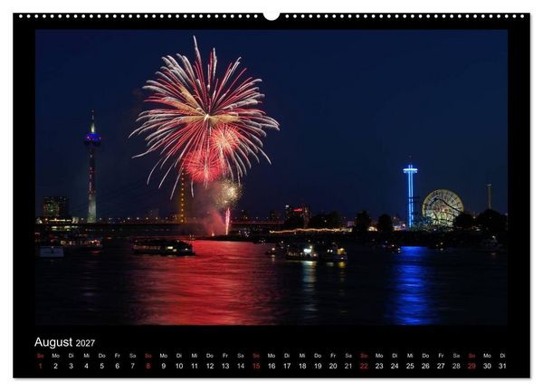 Produktbild: Feuerwerks - Impressionen (hochwertiger Premium Wandkalender 2027 DIN A2 quer), Kunstdruck in Hochglanz