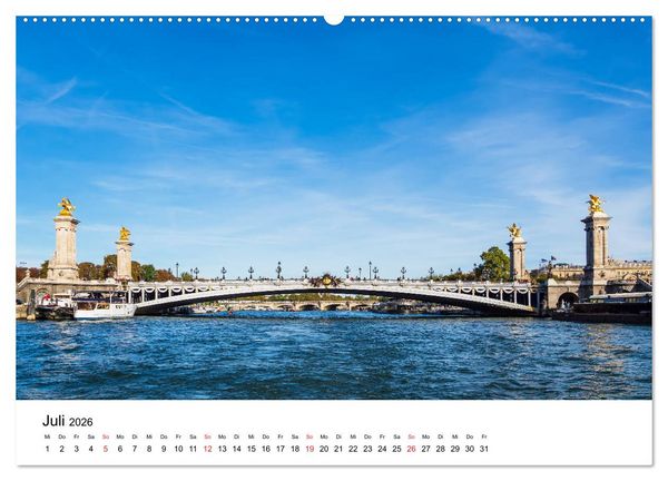 Produktbild: Unterwegs in der franz&ouml;sischen Hauptstadt Paris (Wandkalender 2026 DIN A2 quer), CALVENDO Monatskalender