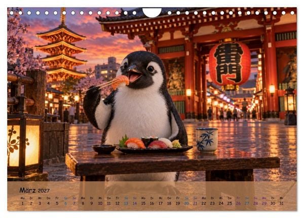 Produktbild: Pinguins gro&szlig;e Weltreise (Wandkalender 2027 DIN A4 quer), CALVENDO Monatskalender