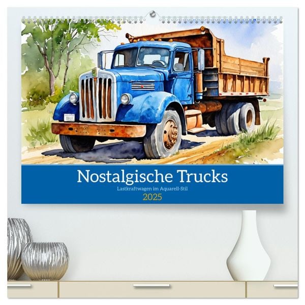 Nostalgische Trucks (hochwertiger Premium Wandkalender 2025 DIN A2 quer), Kunstdruck in Hochglanz