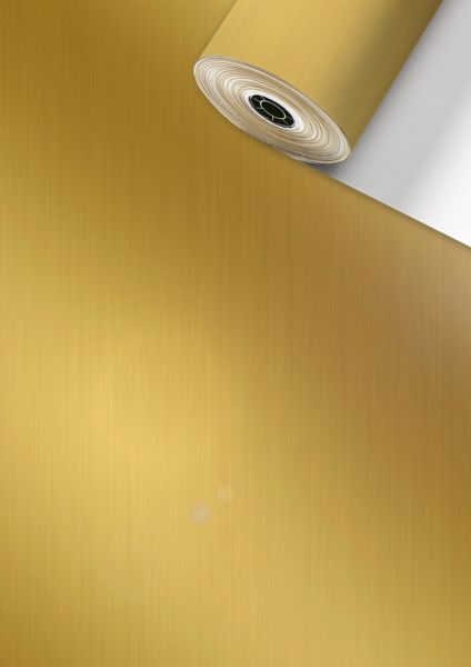 Produktbild: Geschenkpapier Uni Streifen gold (Rolle, 50 cm)