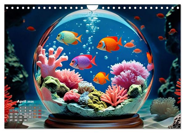 Produktbild: Aquarium in einer Glaskugel (Wandkalender 2026 DIN A4 quer), CALVENDO Monatskalender