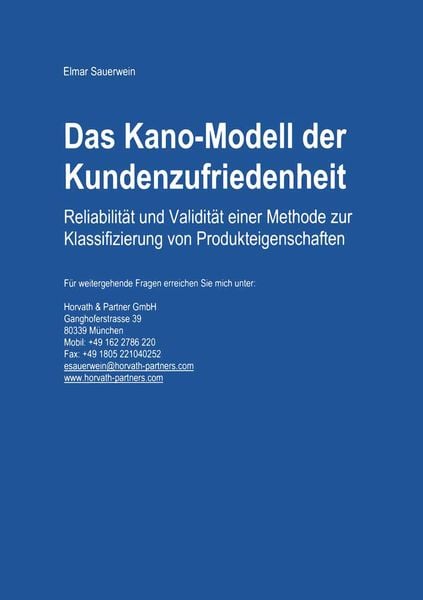 Produktbild: Das Kano-Modell der Kundenzufriedenheit