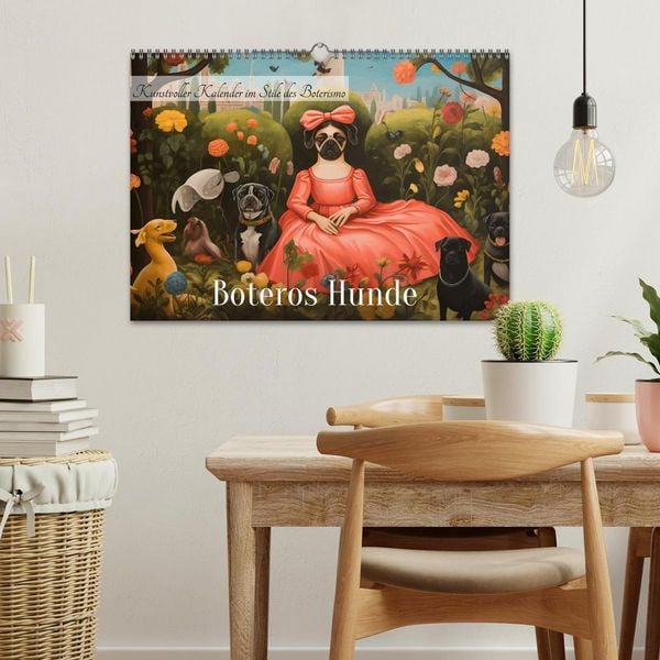 Produktbild: Boteros Hunde - Kunstvoller Kalender im Stile des Boterismo (Wandkalender 2026 DIN A3 quer), CALVENDO Monatskalender
