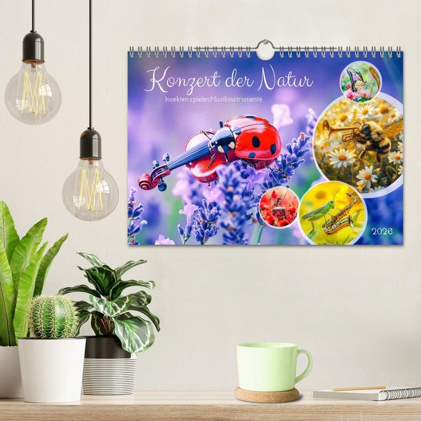Produktbild: Konzert der Natur - Insekten spielen Musikinstrumente (Wandkalender 2026 DIN A4 quer), CALVENDO Monatskalender