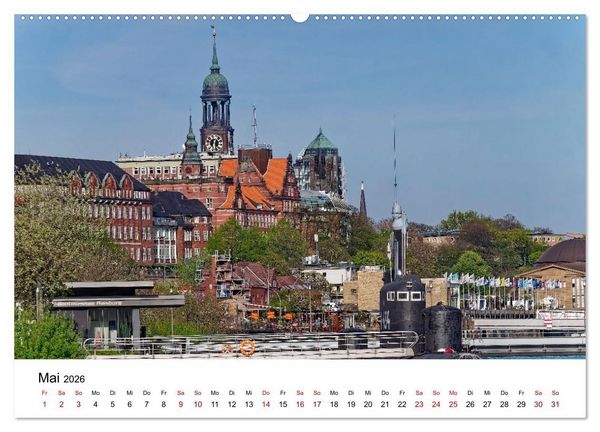 Produktbild: Hamburger Ansichten (hochwertiger Premium Wandkalender 2026 DIN A2 quer), Kunstdruck in Hochglanz
