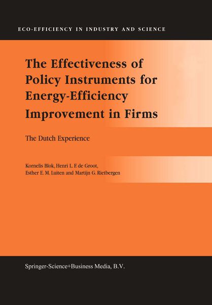 Produktbild: The Effectiveness of Policy Instruments for Energy-Efficiency Improvement in Firms