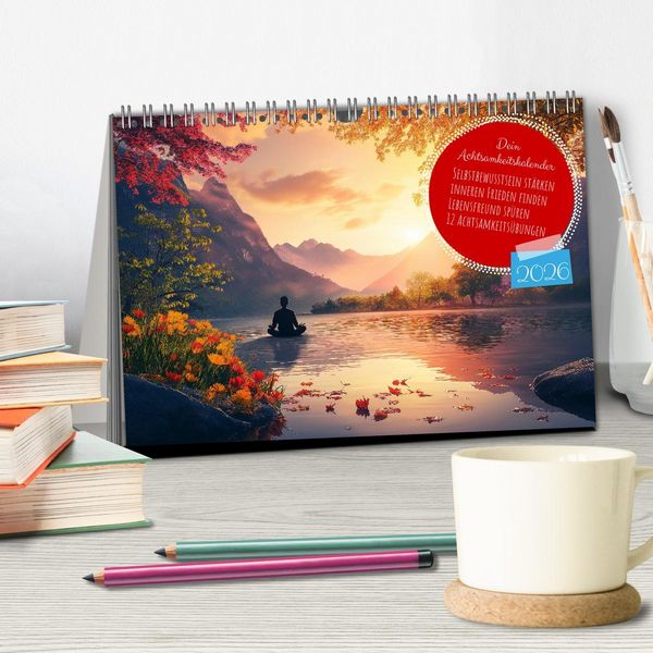Produktbild: Dein Achtsamkeitskalender (Tischkalender 2026 DIN A5 quer), CALVENDO Monatskalender