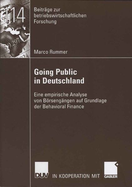 Going Public in Deutschland, Taschenbuch von Marco Rummer, Deutscher Universitätsverlag, 9783835006355
