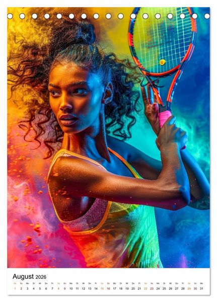 Produktbild: Tennis kreativ (Tischkalender 2026 DIN A5 hoch), CALVENDO Monatskalender