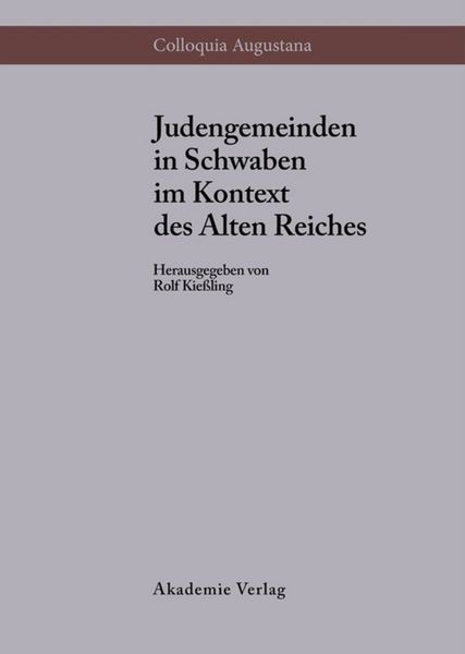 Produktbild: Judengemeinden in Schwaben im Kontext des Alten Reiches