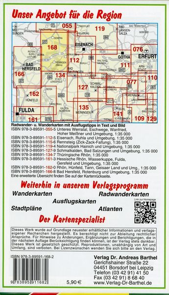 Produktbild: Radwander- und Wanderkarte Mittleres Werratal, Gerstungen, Berka, Heringen, Sontra und Umgebung