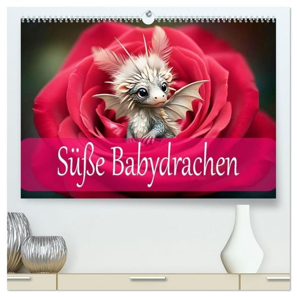 Süße Babydrachen (hochwertiger Premium Wandkalender 2026 DIN A2 quer), Kunstdruck in Hochglanz