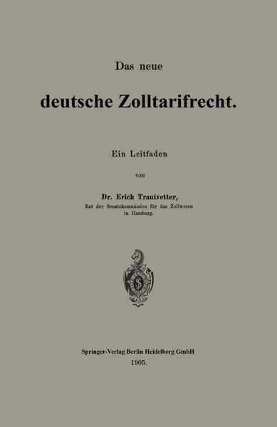 Produktbild: Das neue deutsche Zolltarifrecht