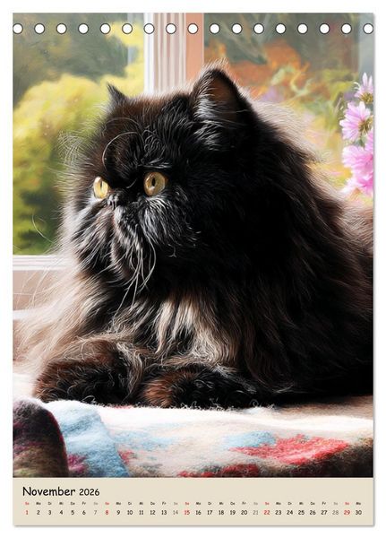 Produktbild: Perserkatzen. Zauberhafte Langhaar-Divas in Szene gesetzt (Tischkalender 2026 DIN A5 hoch), CALVENDO Monatskalender