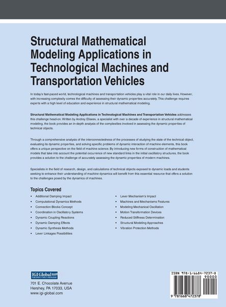 Produktbild: Structural Mathematical Modeling Applications in Technological Machines and Transportation Vehicles