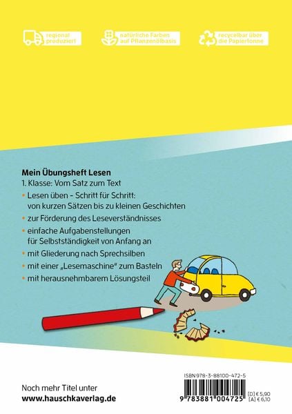 Produktbild: Mein &Uuml;bungsheft Lesen 1. Klasse - Vom Satz zum Text