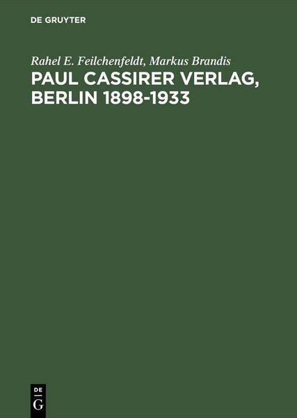 Produktbild: Paul Cassirer Verlag, Berlin 1898-1933