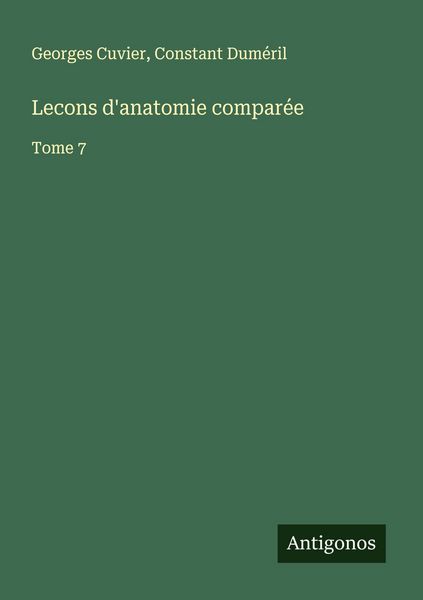 Produktbild: Lecons d'anatomie compar&eacute;e