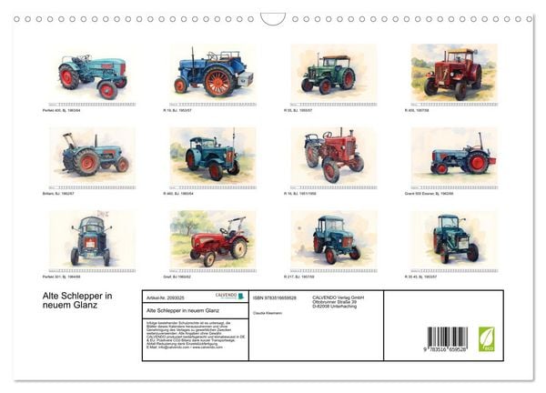 Produktbild: Alte Schlepper in neuem Glanz (Wandkalender 2026 DIN A3 quer), CALVENDO Monatskalender