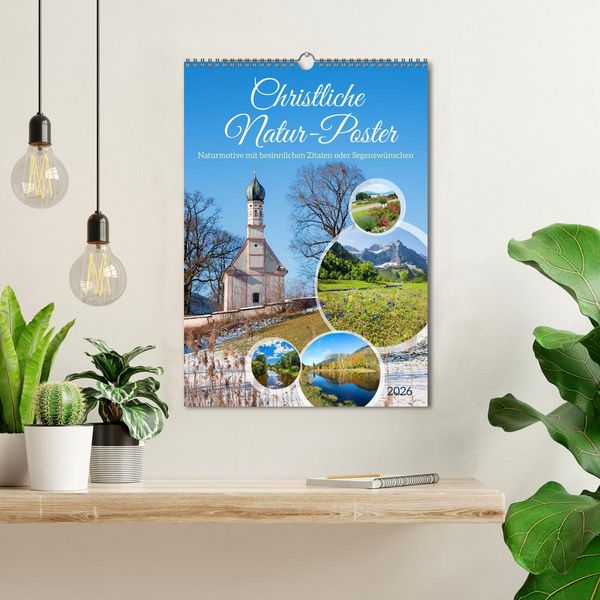 Produktbild: Christliche Natur-Poster 2026 (Wandkalender 2026 DIN A3 hoch), CALVENDO Monatskalender