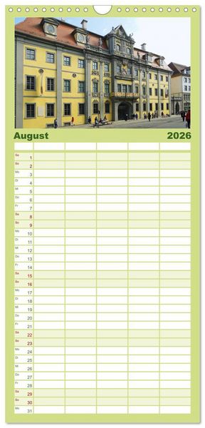 Produktbild: Familienplaner 2026 - Willkommen in ERFURT mit 5 Spalten (Wandkalender, 21 x 45 cm) CALVENDO
