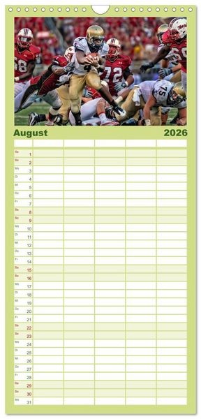 Produktbild: Familienplaner 2026 - American Football - athletisch und riskant mit 5 Spalten (Wandkalender, 21 x 45 cm) CALVENDO