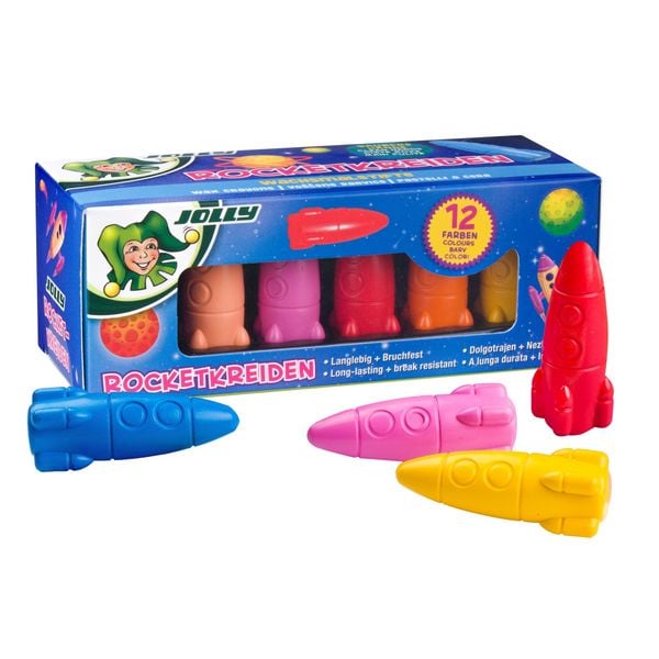 Produktbild: JOLLY Rocketkreiden, Raketen Wachsmalstifte, 12er Set
