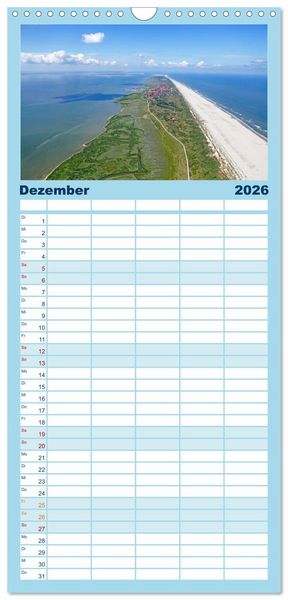 Produktbild: Familienplaner 2026 - Norddeutschland aus der Luft mit 5 Spalten (Wandkalender, 21 x 45 cm) CALVENDO
