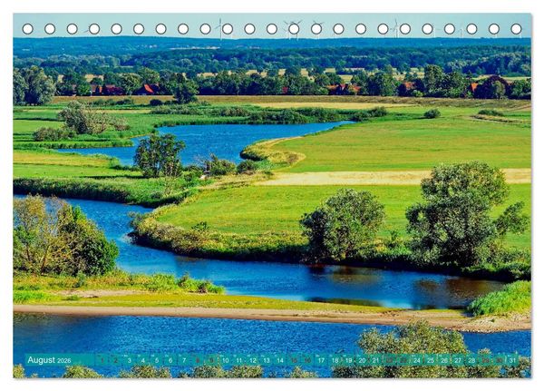 Produktbild: Flusslandschaft Elbe (Tischkalender 2026 DIN A5 quer), CALVENDO Monatskalender