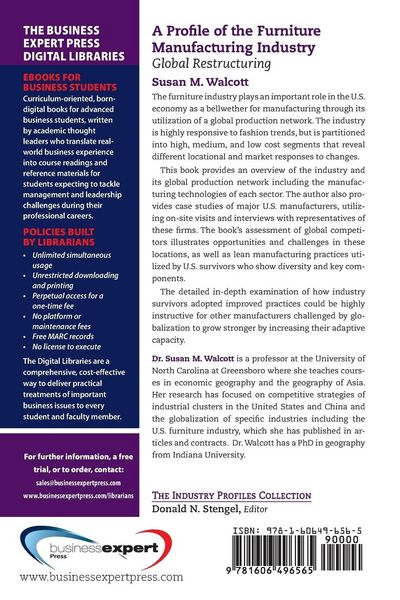 Produktbild: Walcott, S: Profile of the Furniture Manufacturing Industry