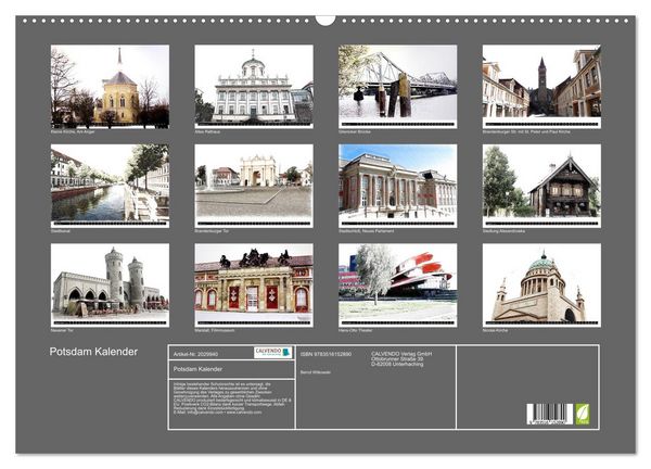 Produktbild: Potsdam Kalender (Wandkalender 2026 DIN A2 quer), CALVENDO Monatskalender