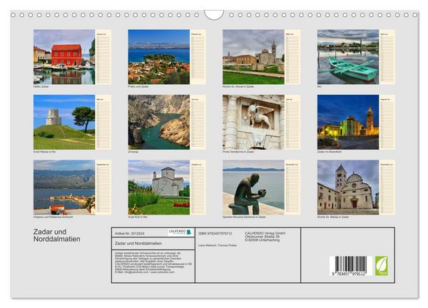 Produktbild: Zadar und Norddalmatien (Wandkalender 2026 DIN A3 quer), CALVENDO Monatskalender