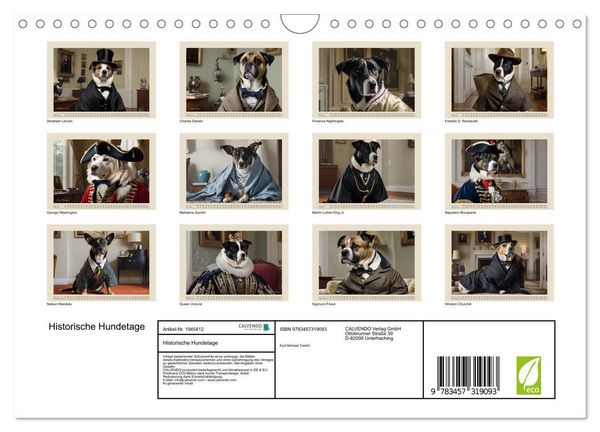 Produktbild: Historische Hundetage (Wandkalender 2026 DIN A4 quer), CALVENDO Monatskalender