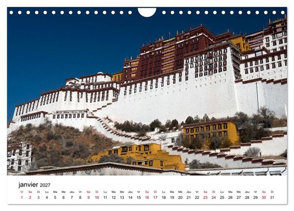 Produktbild: Monast&egrave;res et paysages du Tibet (Calendrier mural 2027 DIN A4 vertical), CALVENDO calendrier mensuel
