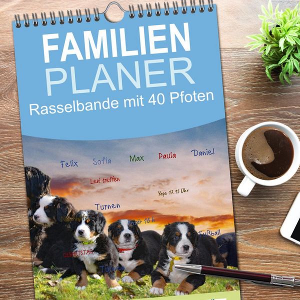 Produktbild: Familienplaner 2026 - Rasselbande mit 40 Pfoten mit 5 Spalten (Wandkalender, 21 x 45 cm) CALVENDO