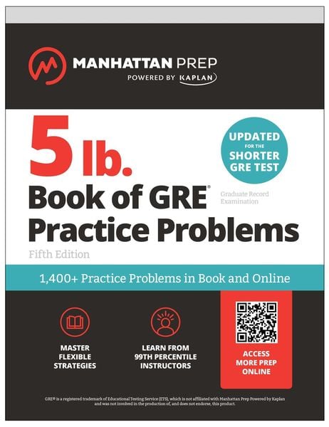 Produktbild: 5 lb. Book of GRE Practice Problems: 1,400+ Practice Problems in Book and Online (Manhattan Prep 5 lb)