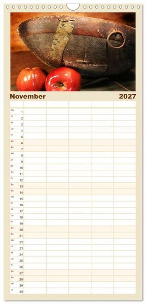Produktbild: Familienplaner 2027 - Wabi Sabi: All die sch&ouml;nen alten Dinge mit 5 Spalten (Wandkalender, 21 x 45 cm) CALVENDO